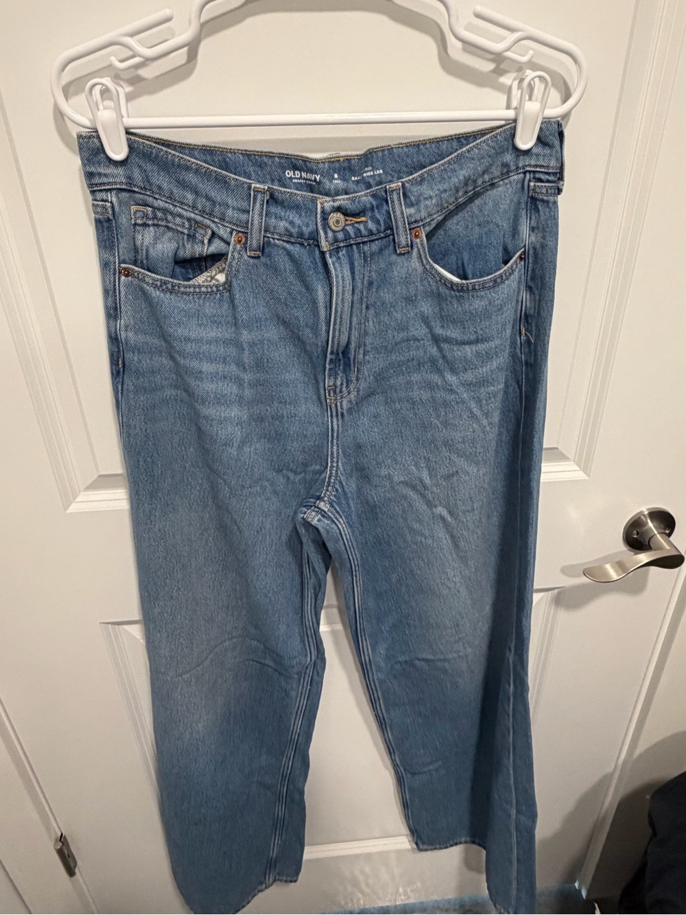 Old Navy High Rise Baggy Wide Leg Jeans Drapey Denim Size 8 Tall